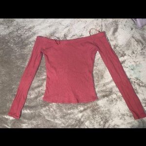 H&M off the should plain pink shirt, meany to be a tight fit